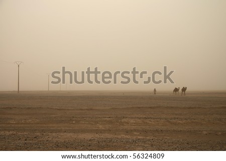 Dust storm in desert