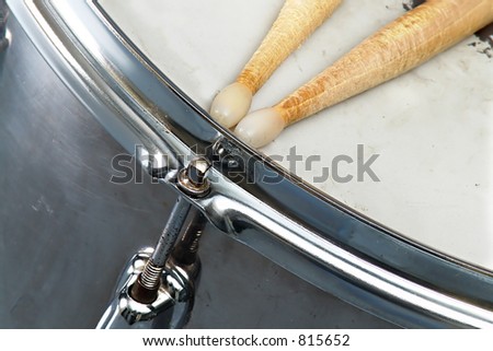 snare drum and sticks closeup