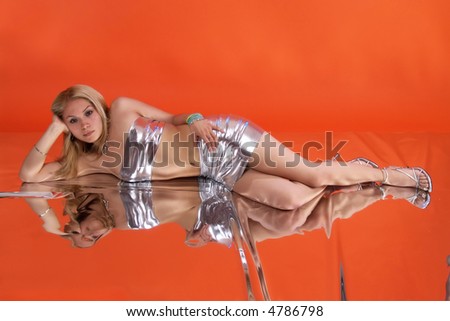 girl in silver lied down