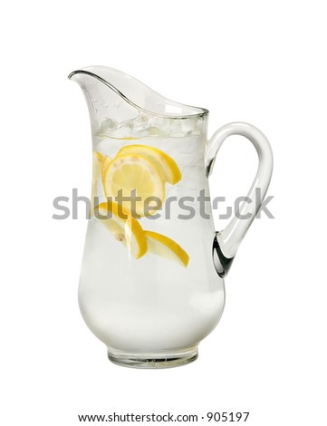 water pitcher with lemons