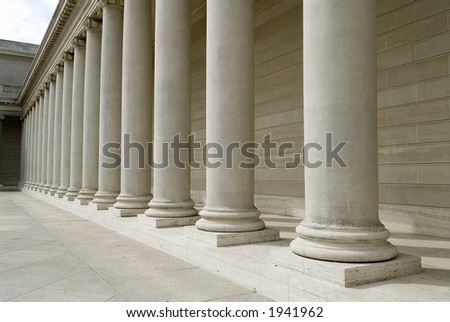 architectural detail of greek style columns