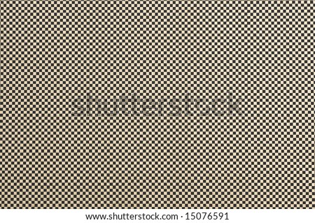 checkered paper background, small black and gold squares