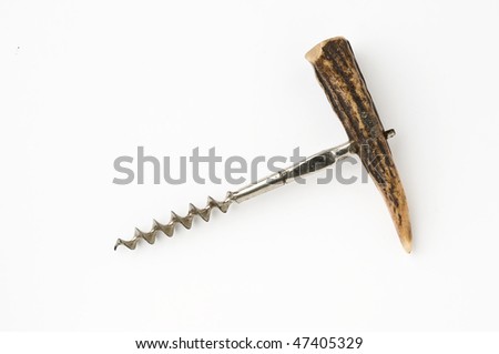 single corkscrew on white background, soft lighting and shadow