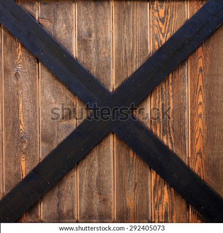 Close up of a cedar wood barn door panel.