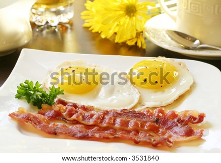 Bacon and eggs for breakfast