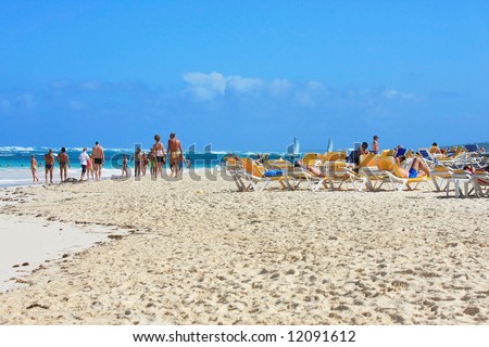 Beach Scene With Lots Of People. Stock Photo 12091612 : Shutterstock