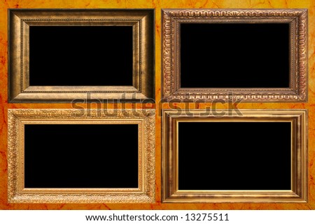 Antique frames on vintage wallpaper. Add your own text.