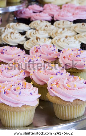 stock photo Pretty cupcakes with sprinkles Shallow dof focus on the 