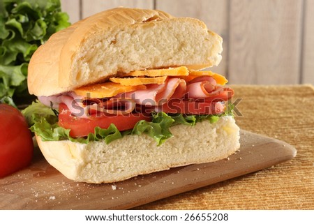 Healthy deli ham sandwich