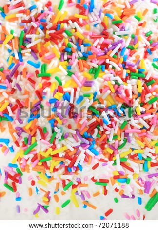 Sugar Free Birthday Cake on Sugar Sprinkles On Top Of A Icing Birthday Cake  Stock Photo 72071188