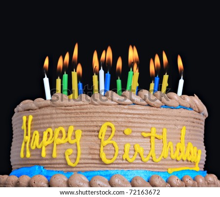 happy birthday cake candles. stock photo : Happy birthday