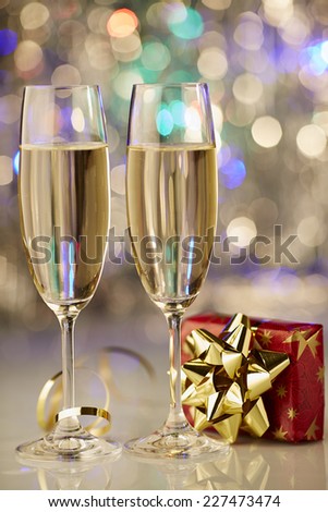 New Year champagne christmas romantic present