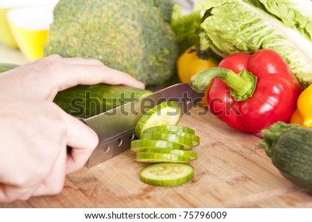 woman kitchen home food vegetabels female