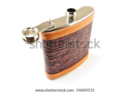 image flask of cognac and other alcoholic beverages