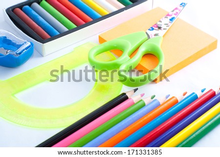 Art supplies and school