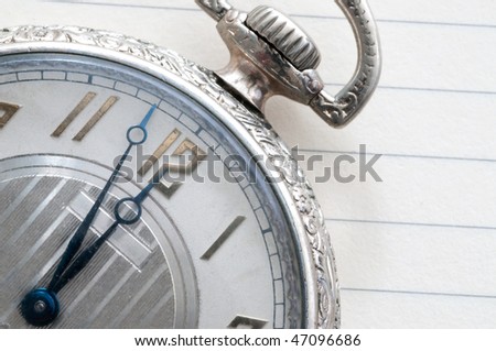 Extreme closeup of face of antique pocket watch