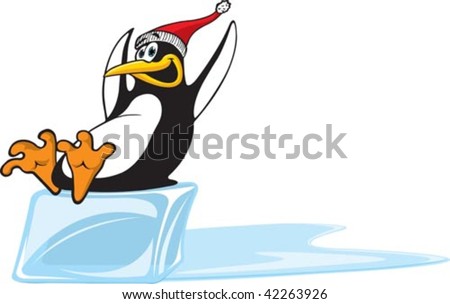 Cartoon Penguins Sliding