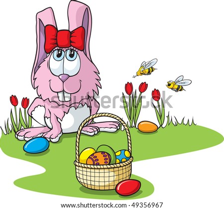 easter bunny cartoon pictures. stock vector : Cartoon Easter
