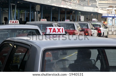 Taxi line in Hong Kong