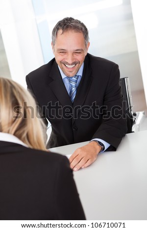 Portrait of successful businessman at the interview