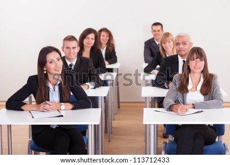 Portrait Of Business People At A Business School