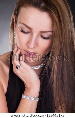 Portrait Of Young Beautiful Woman Isolated Over Colored Background