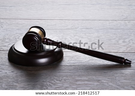 Gavel on the the table in law and justice concept