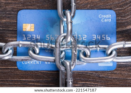Chained credit card in secure payments concept