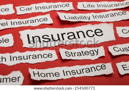 Word Insurance On Piece Of Paper Salient Among Other Related Keywords
