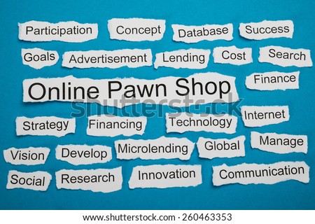 Online Pawn Shop Text On Piece Of Paper Salient Among Other Related Keywords