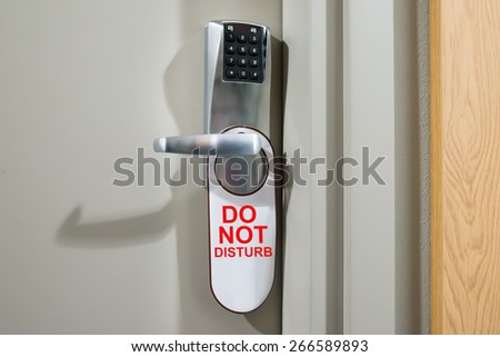 Electronic Keypad Door Lock With Text Do Not Disturb Sign