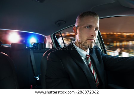 Portrait Of A Young Man Chased And Pulled Over By Police