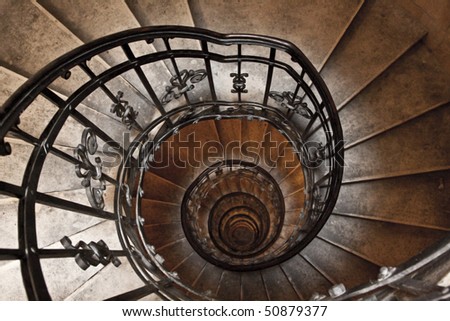 The spiral tower stairs