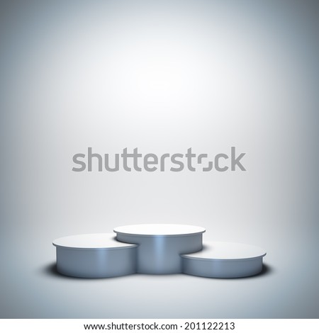 3D render illustration blank template layout of white empty sport winner podium 3D render illustration blank template layout of white empty sport winner podium