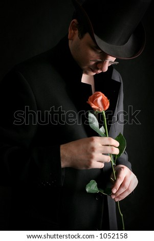 man with rose - Valentine\'s Day