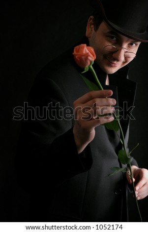 man with rose
