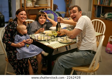 stock photo Family dinner