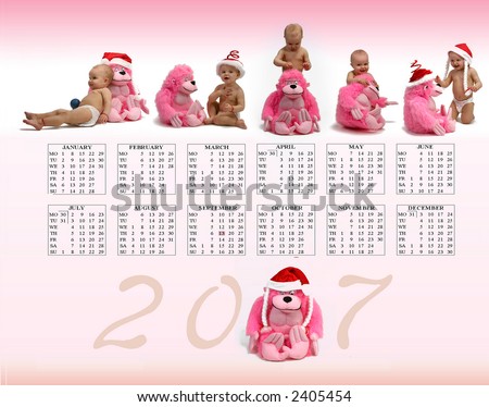Baby Girl Calendar on Calendar 2007   Baby Girl Stock Photo 2405454   Shutterstock