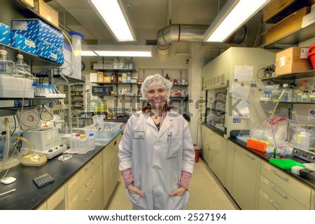 female worker in bio lab