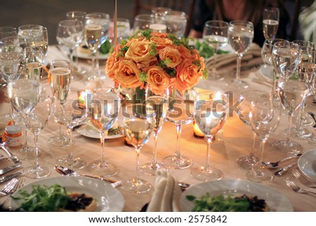stock photo table appointments wedding dinner
