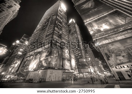 Times Square, Manhattan,NY - sepia