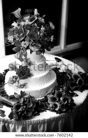 wedding cake - black and white