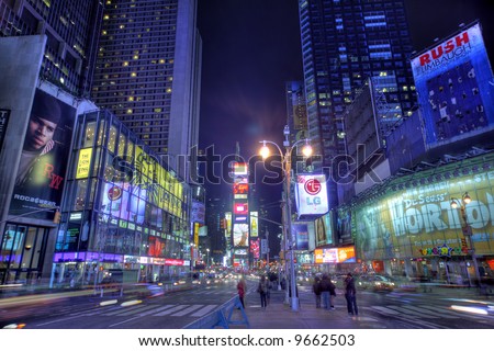 new york times square night. stock photo : New York City,