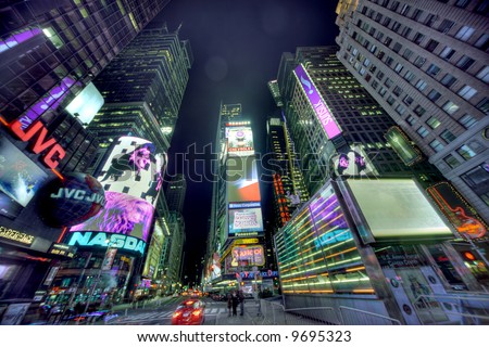 new york times square at night. stock photo : New York City,