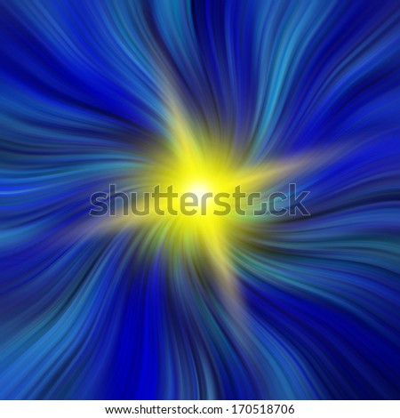 Blue Vortex with a gold star burst