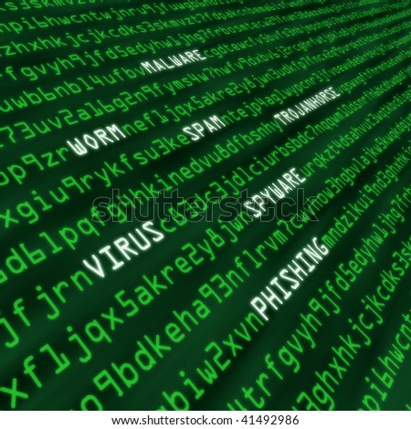 Methods of cyber attack in code including virus, worm, Trojan horse, malware and spyware