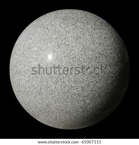 Polished stone sphere against black