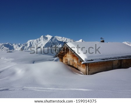 snowy ski lodge in the Alps