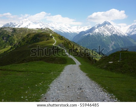 Fantastic mountain bike trail in the Alps