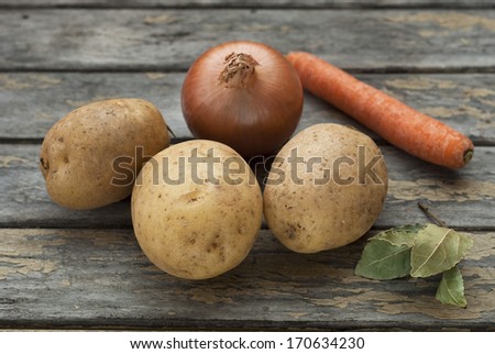 Ingredients for pasta and potatoes